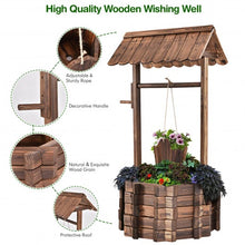 Load image into Gallery viewer, Outdoor Wooden Wishing Well Planter Bucket
