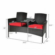 Load image into Gallery viewer, Patio Rattan Conversation Set -Red