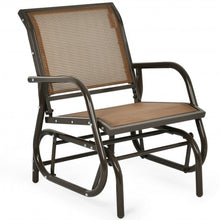 Load image into Gallery viewer, Outdoor Single Swing Glider Rocking Chair with Armrest-Brown
