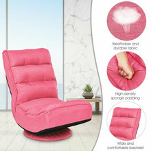 Load image into Gallery viewer, 5-Position Folding Floor Gaming Chair-Pink