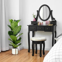 Load image into Gallery viewer, Vanity Makeup Table Set Bedroom Furniture with Padded Stool