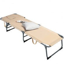 Load image into Gallery viewer, Folding Chaise Lounge Chair Bed Adjustable Outdoor Patio Beach-Beige