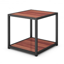 Load image into Gallery viewer, 20" Metal Square Side Table Coffee Stand Bottom with 2-Tier Shelf