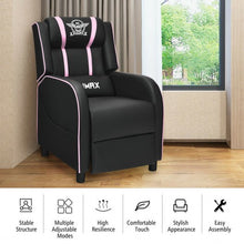 Load image into Gallery viewer, Massage Racing Gaming Single Recliner Chair-Pink