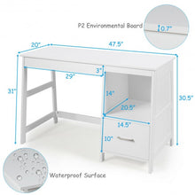 Load image into Gallery viewer, 47.5" Modern Home Computer Desk with 2 Storage Drawers-White