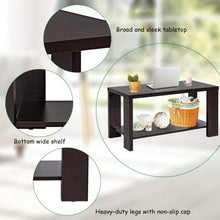 Load image into Gallery viewer, Rectangular Cocktail Coffee Table with Storage Shelf