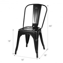 Load image into Gallery viewer, Set of 4 Dining Side Stackable Cafe Metal Chairs-Black