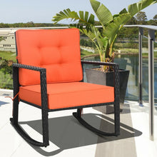 Load image into Gallery viewer, Patio Rattan Rocker Outdoor Glider Rocking Chair Cushion Lawn