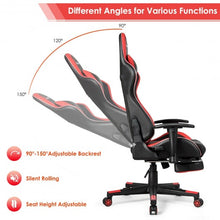 Load image into Gallery viewer, Massage LED Gaming Chair with Lumbar Support & Footrest-Red