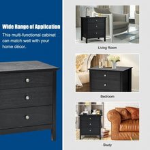 Load image into Gallery viewer, Nightstand Beside End Side Table Organizer with 3 Drawers-Black