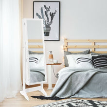 Load image into Gallery viewer, Jewelry Cabinet Stand Mirror Armoire with Large Storage Box-White