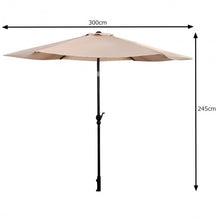 Load image into Gallery viewer, 10FT Patio Umbrella 6 Ribs Market Steel Tilt W/ Crank Outdoor Garden without Weight Base-beige