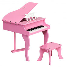 Load image into Gallery viewer, Classic 30 Key Baby Grand Wooden Piano with Bench-Pink