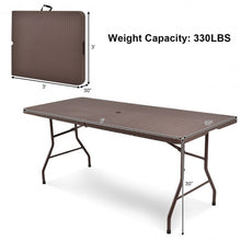 Load image into Gallery viewer, 6' Portable Folding Rattan Table