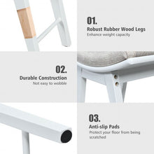 Load image into Gallery viewer, Modern Dressing Makeup Stool with Concave Seat Rubberwood Legs-White