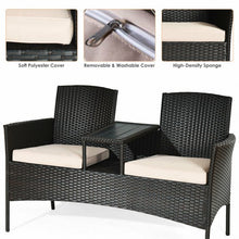Load image into Gallery viewer, Patio Rattan Conversation Set with Table