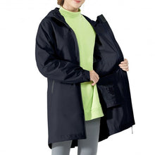 Load image into Gallery viewer, Hooded Women's Wind & Waterproof Trench Rain Jacket-Navy-M