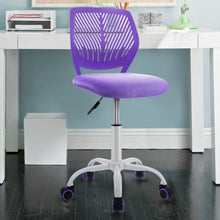 Load image into Gallery viewer, Adjustable Office Task Desk Armless Chair-Purple