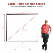 Load image into Gallery viewer, 100" 70 x 70 Portable Square Tripod Screen Projection Projector