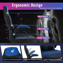 Load image into Gallery viewer, Height Adjustable Swivel High Back Gaming Chair Computer Office Chair-Blue