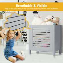 Load image into Gallery viewer, Wooden Kids Toy Storage Organizer with Lid-Gray