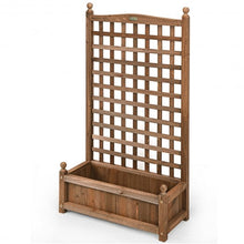 Load image into Gallery viewer, Solid Wood Planter Box with Trellis Weather-resistant Outdoor