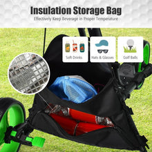 Load image into Gallery viewer, Folding 3 Wheels Golf Push Cart with Bag Scoreboard Adjustable Handle -Green