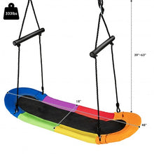 Load image into Gallery viewer, Saucer Tree Swing Surf Kids Outdoor Adjustable Oval Platform Set w/Handle-Color