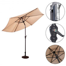 Load image into Gallery viewer, 10FT Patio Umbrella 6 Ribs Market Steel Tilt W/ Crank Outdoor Garden without Weight Base-beige