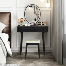 Load image into Gallery viewer, Touch Screen Vanity Makeup Table Stool Set -Black