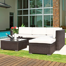 Load image into Gallery viewer, 4 pcs Patio Rattan Cushioned Furniture Set