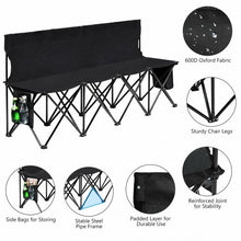Load image into Gallery viewer, Folding 4 Seats Sports Sideline Bench Outdoor with Side Bag