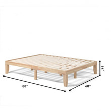 Load image into Gallery viewer, Queen Size 14" Wooden Bed Mattress Frame-Natural