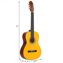 Load image into Gallery viewer, 39" Full Size 6 String Classical Guitar with Bag-Yellow