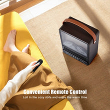 Load image into Gallery viewer, 1500W Electric Fireplace Tabletop Portable Space Heater w/3D Flame Effect-Walnut