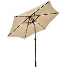 Load image into Gallery viewer, 9' Solar LED Lighted Patio Market Umbrella Tilt Adjustment Crank Lift -Beige