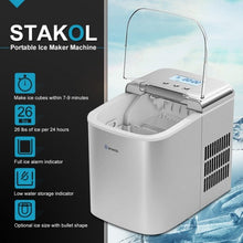 Load image into Gallery viewer, 26 lbs Countertop LCD Display Ice Maker with Ice Scoop