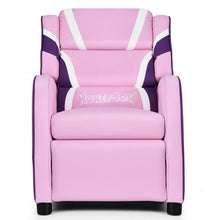 Load image into Gallery viewer, Kids Leather Recliner Chair with Side Pockets-Pink