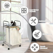 Load image into Gallery viewer, Laundry Hamper Basket Cart with Shelf and Removable Bag