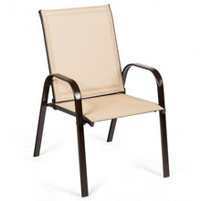 Load image into Gallery viewer, 2 PCS Patio Chairs Outdoor Dining Chair with Armrest-Beige