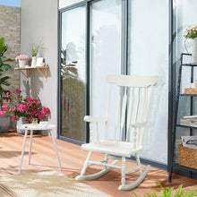 Load image into Gallery viewer, Solid Wood Porch Glossy Finish Rocking Chair-White