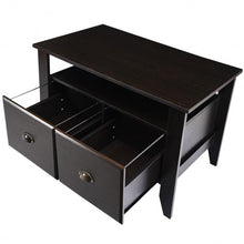 Load image into Gallery viewer, Multi-function Retro Coffee Cabinet Table with 2 Drawers
