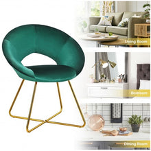 Load image into Gallery viewer, Modern Accent Velvet Dining Arm Chair w/ Golden Metal Legs & Soft Cushion-DG