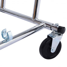 Load image into Gallery viewer, Double Commercial Collapsible Clothing Rolling Garment Rack