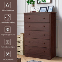 Load image into Gallery viewer, 5-Drawer Dresser with Smooth Slide Rail
