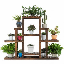 Load image into Gallery viewer, 6-Tier Flower Wood Stand Plant Display Rack Storage Shelf