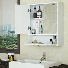 Load image into Gallery viewer, Bathroom Double Mirror Door Wall Mount Storage Wood Cabinet
