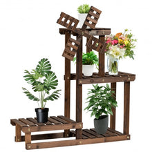 Load image into Gallery viewer, Wood Plant Stand 4 Tier Shelf Multiple Space-saving Rack