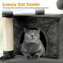 Load image into Gallery viewer, 67" Multi-Level Cat Tree with Cozy Perches Kittens Play House-Dark Gray