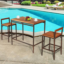 Load image into Gallery viewer, 3 PCS Patio Rattan Wicker Bar Dining Furniture Set